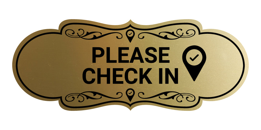 Designer Please Check In Wall or Door Sign – Pacific Sign and Stamp