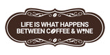 Designer Life is What Happens Between Coffee & Wine Wall or Door Sign