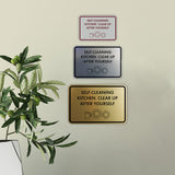Classic Framed Self-Cleaning Kitchen Clear Up After Yourself Wall or Door Sign