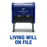 Living Will On File Self Inking Rubber Stamp