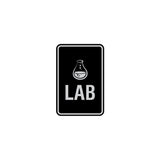 Portrait Round Lab Sign With Adhesive Tape, Mounts On Any Surface