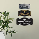 Fancy No Soliciting Zero Exceptions Wall or Door Sign