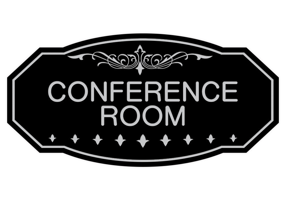 Black / Silver Victorian Conference Room Sign