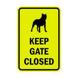 Portrait Round Keep Gate Closed Dog Sign