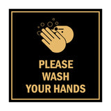 Signs ByLITA Square Please Wash Your Hands Sign with Adhesive Tape, Mounts On Any Surface, Weather Resistant, Indoor/Outdoor Use