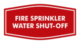 Signs ByLITA Fancy Fire Sprinkler Water Shut-Off Sign with Adhesive Tape, Mounts On Any Surface, Weather Resistant, Indoor/Outdoor Use