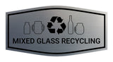 Fancy Mixed Glass Recycling Wall or Door Sign