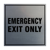 Signs ByLITA Square Emergency Exit Only Sign with Adhesive Tape