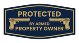 Fancy Protected By Armed Property Owner Wall or Door Sign