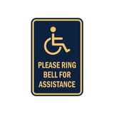 Portrait Round Please Ring Bell For Assistance Sign