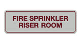 Light Grey / Burgundy Signs ByLITA Standard Fire Sprinkler Riser Room Sign