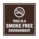 Signs ByLITA Square this is a smoke free environment Sign with Adhesive Tape, Mounts On Any Surface, Weather Resistant, Indoor/Outdoor Use