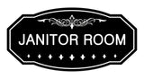 Black Victorian Janitor Room Sign