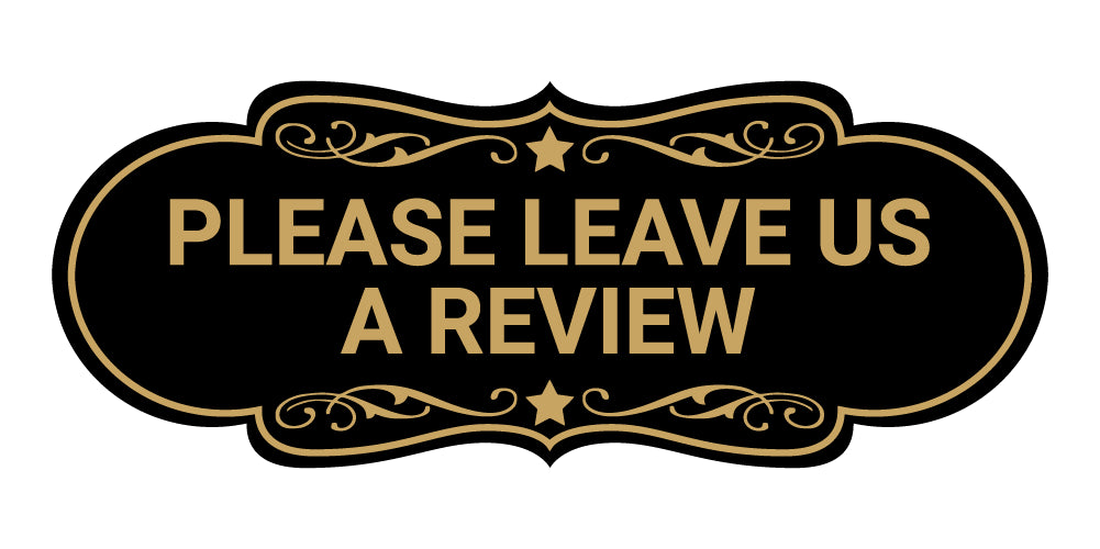 Designer Please Leave Us a Review Wall or Door Sign