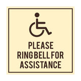 Signs ByLITA Square please ring bell for assistance Sign