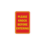Portrait Round Please Knock Before Entering Sign