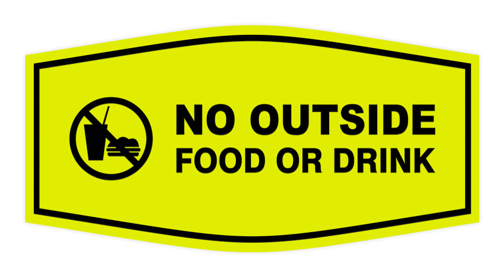 Fancy No Outside Food or Drink Sign