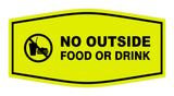 Fancy No Outside Food or Drink Sign