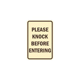 Portrait Round Please Knock Before Entering Sign