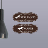 Designer Stallions and Mares, Restroom Wall or Door Signs (Set of 2)
