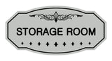 Light Gray / Black Victorian Storage Room Sign