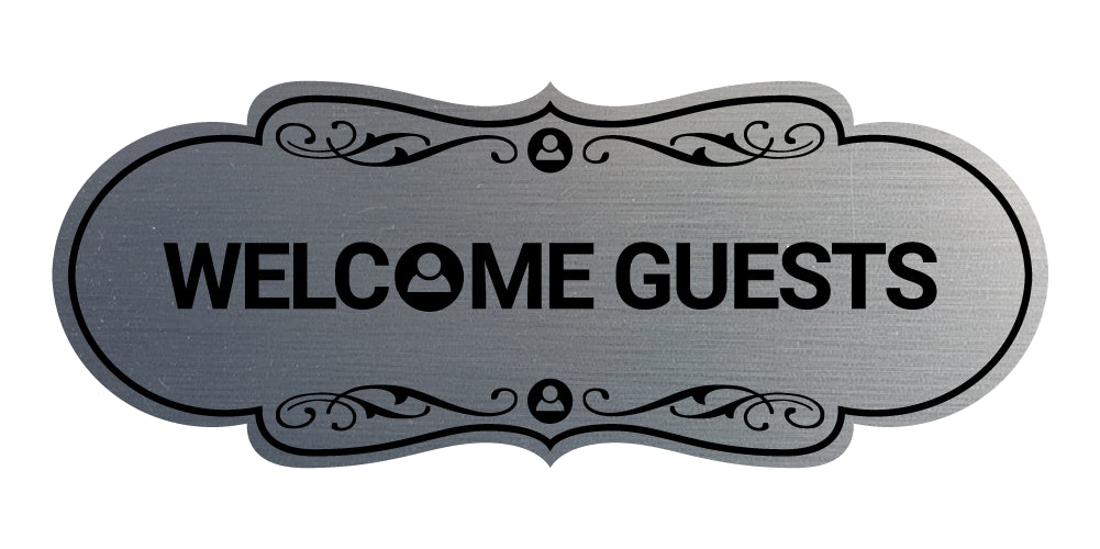 Designer Welcome Guests Wall or Door Sign – Pacific Sign and Stamp