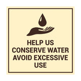 Signs ByLITA Square Help Us Conserve Water Avoid Excessive Use Sign with Adhesive Tape, Mounts On Any Surface, Weather Resistant, Indoor/Outdoor Use
