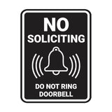 Portrait Round No Soliciting Do Not Ring Doorbell Wall or Door Sign