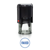 Round Faxed Self Inking Rubber Stamp Size 1-1/4"