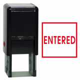 Square ENTERED Self Inking Rubber Stamp