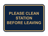 Classic Framed Please Clean Station Before Leaving Wall or Door Sign