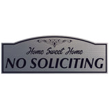 All Quality "HOME SWEET HOME NO SOLICITING" Engraved Sign, 3" x 8"