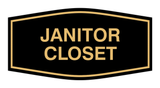 Black / Gold Fancy Janitor Closet Sign