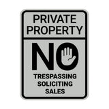 Portrait Round Private Property No Trespassing No Soliciting No Sales Wall or Door Sign