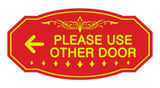 Victorian Please Use Other Door Left Arrow Sign