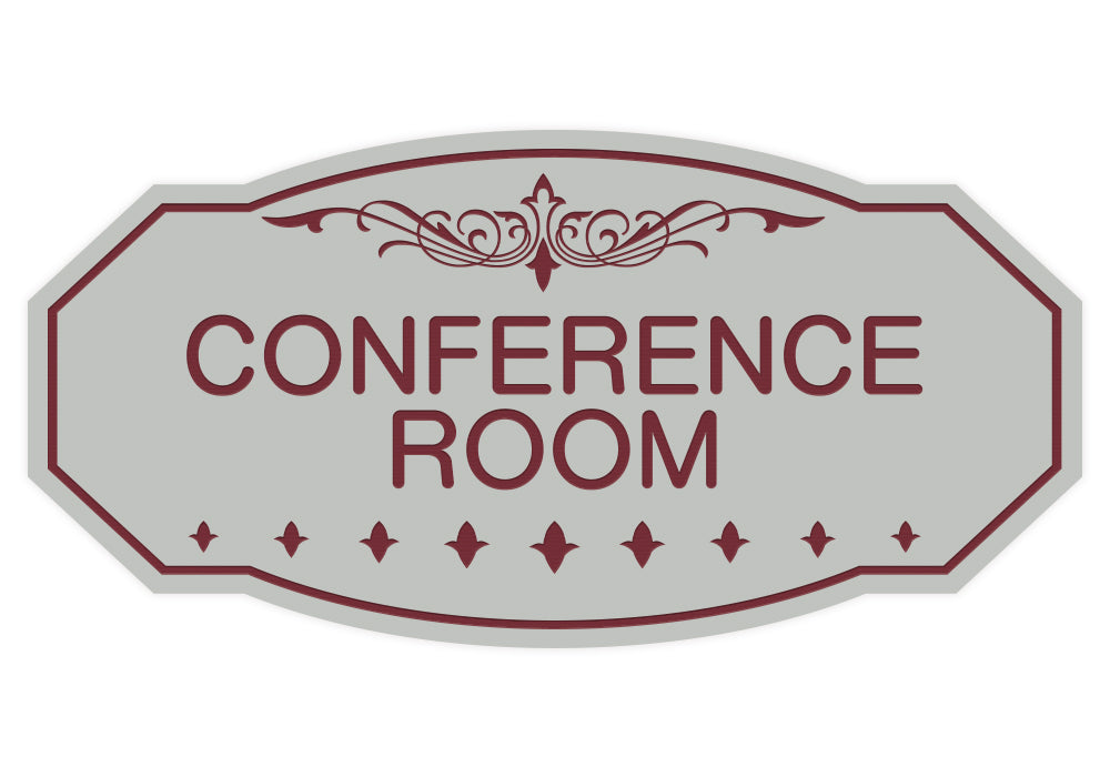 Light Grey / Burgundy Victorian Conference Room Sign