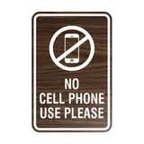Portrait Round No Cell Phone Use Please Sign