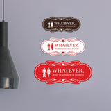 Designer Whatever, Just Wash Your Hands, Novelty Restroom Wall or Door Sign