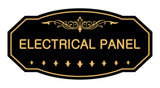 Black / Gold Victorian Electrical Panel Sign