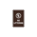 Portrait Round No Littering Sign With Adhesive Tape