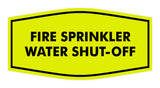 Signs ByLITA Fancy Fire Sprinkler Water Shut-Off Sign with Adhesive Tape, Mounts On Any Surface, Weather Resistant, Indoor/Outdoor Use
