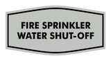 Signs ByLITA Fancy Fire Sprinkler Water Shut-Off Sign with Adhesive Tape, Mounts On Any Surface, Weather Resistant, Indoor/Outdoor Use