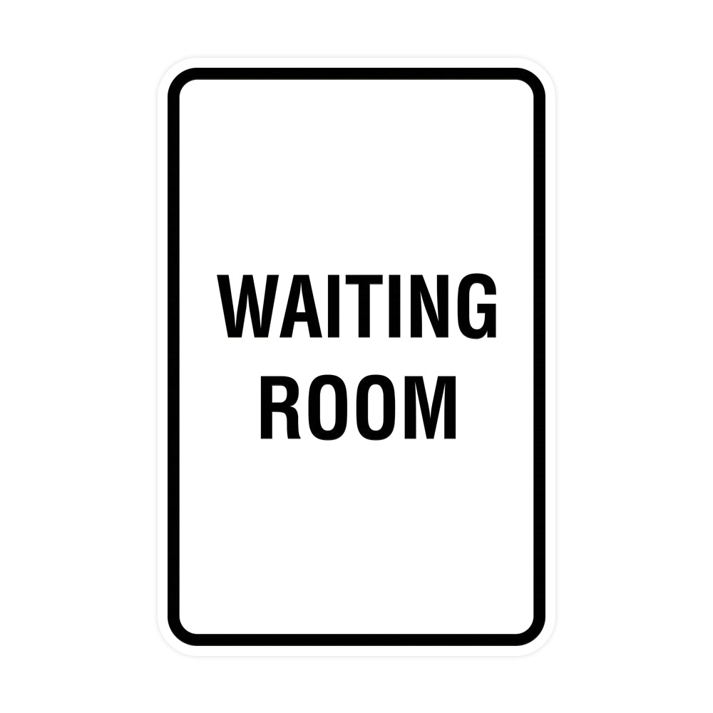White Portrait Round Waiting Room Sign