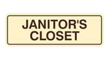 Ivory / Dark Brown Standard Janitor's Closet Sign