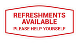 Fancy Refreshments Available Please Help Yourself Wall or Door Sign