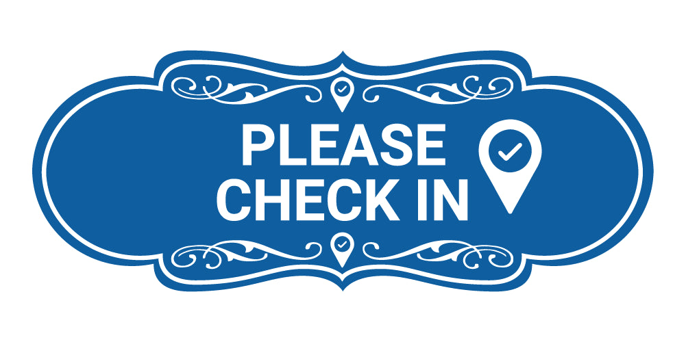 Check In Here Designer Please Check In Wall or Door Sign – Pacific Sign and Stamp