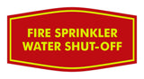 Signs ByLITA Fancy Fire Sprinkler Water Shut-Off Sign with Adhesive Tape, Mounts On Any Surface, Weather Resistant, Indoor/Outdoor Use