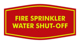 Signs ByLITA Fancy Fire Sprinkler Water Shut-Off Sign with Adhesive Tape, Mounts On Any Surface, Weather Resistant, Indoor/Outdoor Use