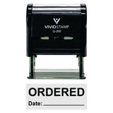 Ordered With Date Line Self-Inking Office Rubber Stamp