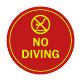 Signs ByLITA Circle No Diving Sign with Adhesive Tape, Mounts On Any Surface, Weather Resistant, Indoor/Outdoor Use